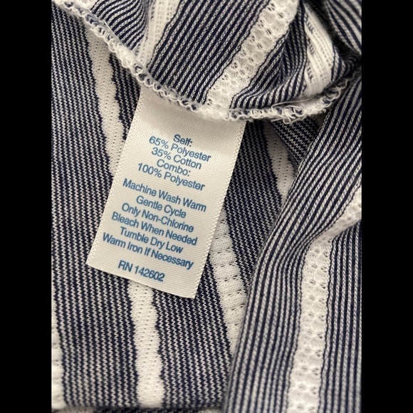 Sail To Sable Blue & White Striped Nautical Shift Dress Medium - Picture 6 of 6